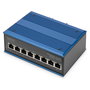 Digitus DN-651121 Switch PoE Industrial de 8 Puertos Gigabit No Gestionado, 16 Gbit/s, Montaje en Pared/DIN, 48-57 V, -40 a 85 grados C