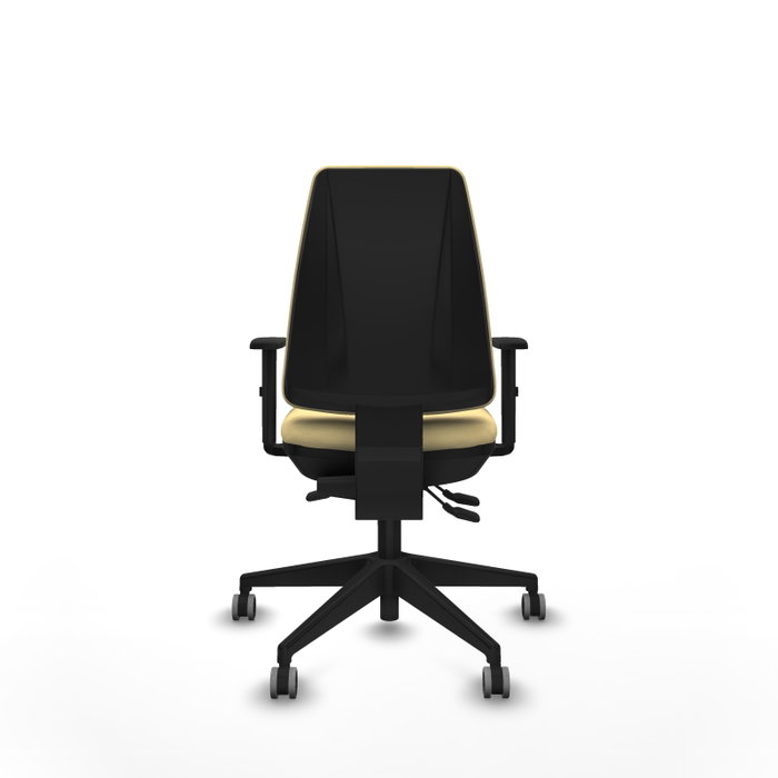PIQUERAS Y CRESPO Silla de oficina Elche, Mecanismo Asincro, Similpiel Crema, Base Negra