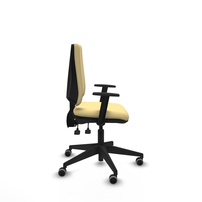 PIQUERAS Y CRESPO Silla de oficina Elche, Mecanismo Asincro, Similpiel Crema, Base Negra