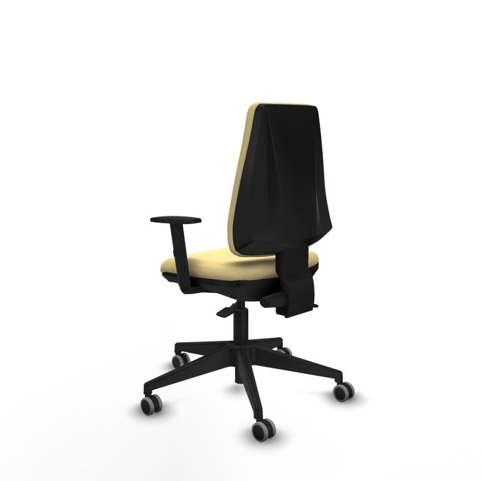 PIQUERAS Y CRESPO Silla de oficina Elche, Mecanismo Asincro, Similpiel Crema, Base Negra