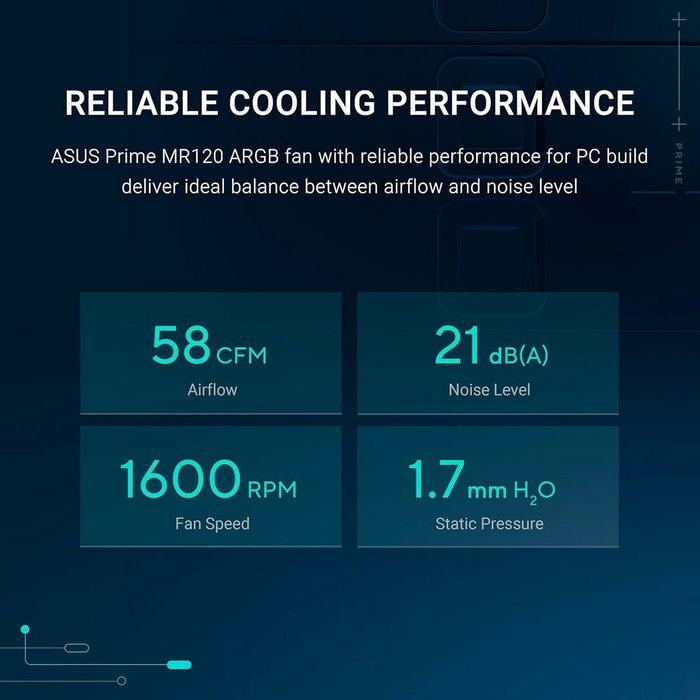 Asus Prime MR120 Fan ARGB White 3in1 Blanco Asus Prime MR120 Fan ARGB White 3in1 Blanco