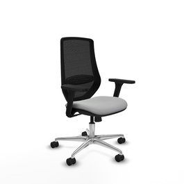 PIQUERAS Y CRESPO Silla de oficina Mardos con mecanismo Sincro, Gris claro y Negro