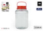 La Mediterranea Tarro de Vidrio con Tapa y Asa 25.8x25.8x39 cm Capacidad 15000 ml (2 Unidades)