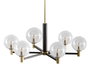 DKD Home Decor Lámpara de Techo de Metal y Cristal con Bolas, Negro y Dorado