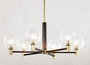 DKD Home Decor Lámpara de Techo de Metal y Cristal con Bolas, Negro y Dorado