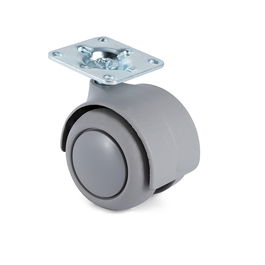 Q&Q Onixa Rueda Giratoria Aro de Goma Ø50mm Gris Plástico