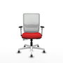 PIQUERAS Y CRESPO Silla de oficina Haches con mecanismo Sincro/Traslack, Rojo y Blanco