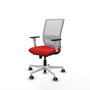 PIQUERAS Y CRESPO Silla de oficina Haches con mecanismo Sincro/Traslack, Rojo y Blanco