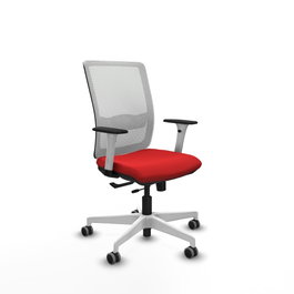 PIQUERAS Y CRESPO Silla de oficina Haches con mecanismo Sincro/Traslack, Rojo y Blanco