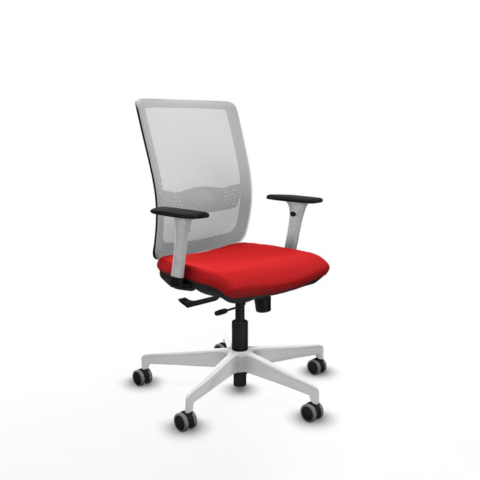 PIQUERAS Y CRESPO Silla de oficina Haches con mecanismo Sincro/Traslack, Rojo y Blanco PIQUERAS Y CRESPO Silla de oficina Haches con mecanismo Sincro/Traslack, Rojo y Blanco