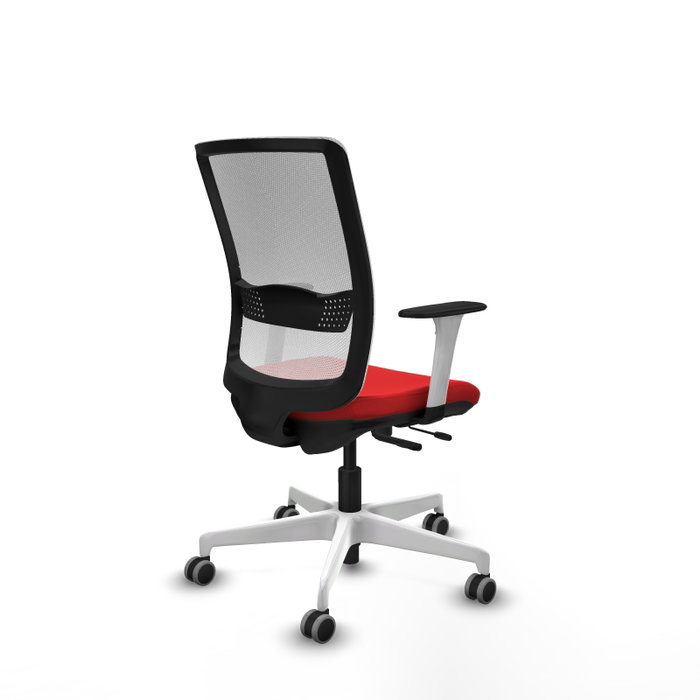 PIQUERAS Y CRESPO Silla de oficina Haches con mecanismo Sincro/Traslack, Rojo y Blanco PIQUERAS Y CRESPO Silla de oficina Haches con mecanismo Sincro/Traslack, Rojo y Blanco