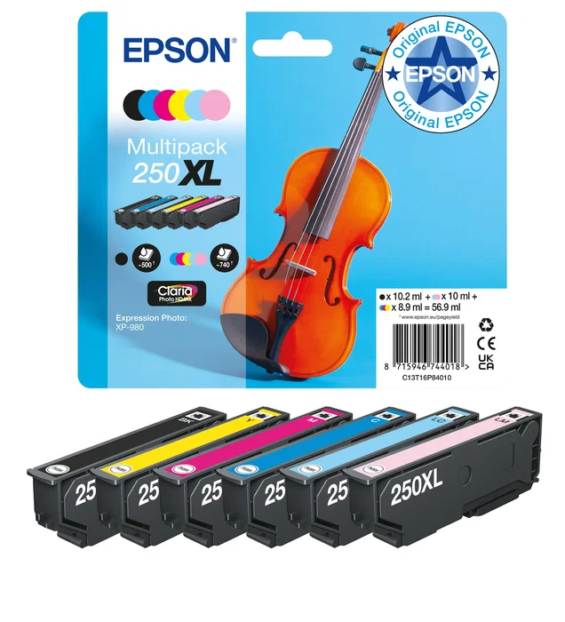 Epson 250XL Multipack de 6 colores para Expression Photo XP-980 Epson 250XL Multipack de 6 colores para Expression Photo XP-980