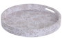 DKD Home Decor Bandeja Lino Madera 40x40x5 Floral Tapizado Blanco