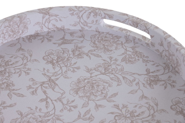 DKD Home Decor Bandeja Lino Madera 40x40x5 Floral Tapizado Blanco DKD Home Decor Bandeja Lino Madera 40x40x5 Floral Tapizado Blanco