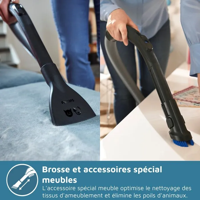 Philips Aspirador de Bote con Bolsa XD5123/10, 900 W, 4 L - Negro Philips Aspirador de Bote con Bolsa XD5123/10, 900 W, 4 L - Negro