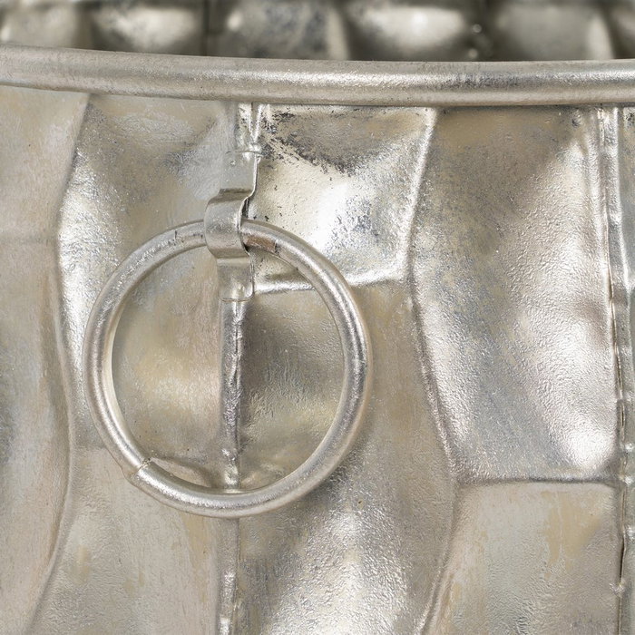 Macetero Plata Metal Decoración 30 X 30 X 44,50 cm