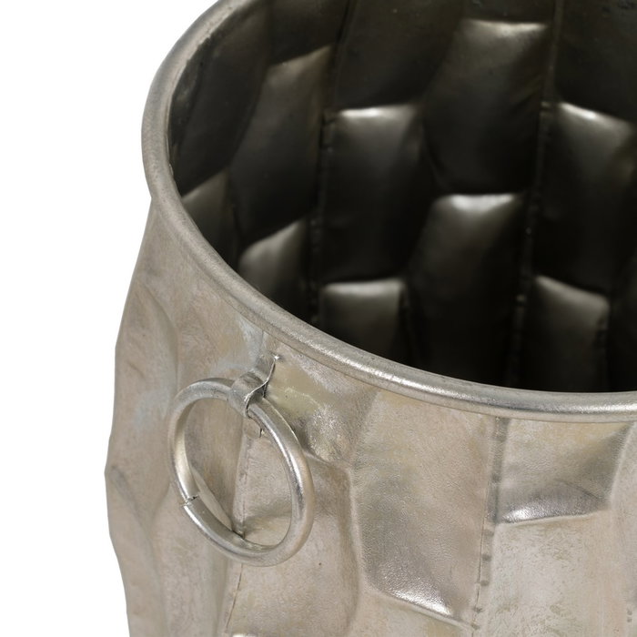 Macetero Plata Metal Decoración 30 X 30 X 44,50 cm