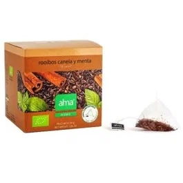 Alma Home Rooibos Canela Menta Infusión Ecológica, 15 Pirámides de 2g, Producto Vegano, Aroma Natural