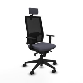 PIQUERAS Y CRESPO Silla de oficina Horna con mecanismo Sincro Gris oscuro y Negro