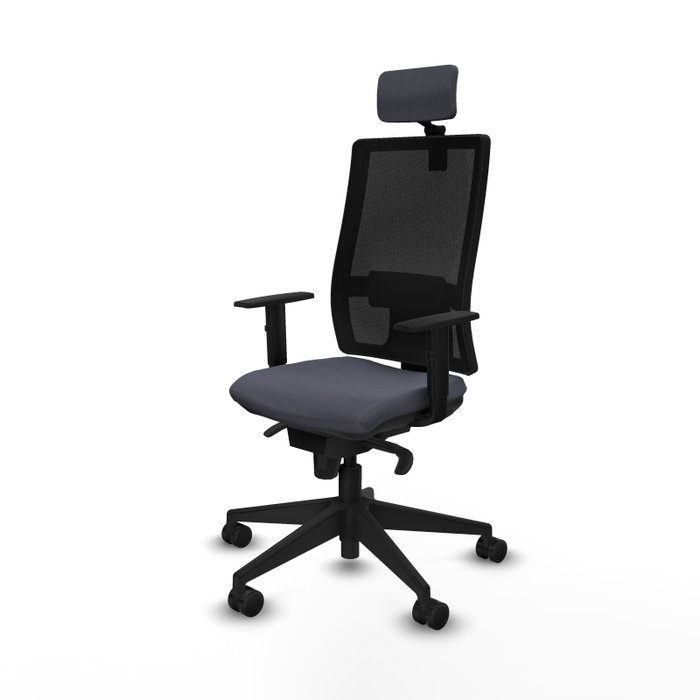 PIQUERAS Y CRESPO Silla de oficina Horna con mecanismo Sincro Gris oscuro y Negro PIQUERAS Y CRESPO Silla de oficina Horna con mecanismo Sincro Gris oscuro y Negro