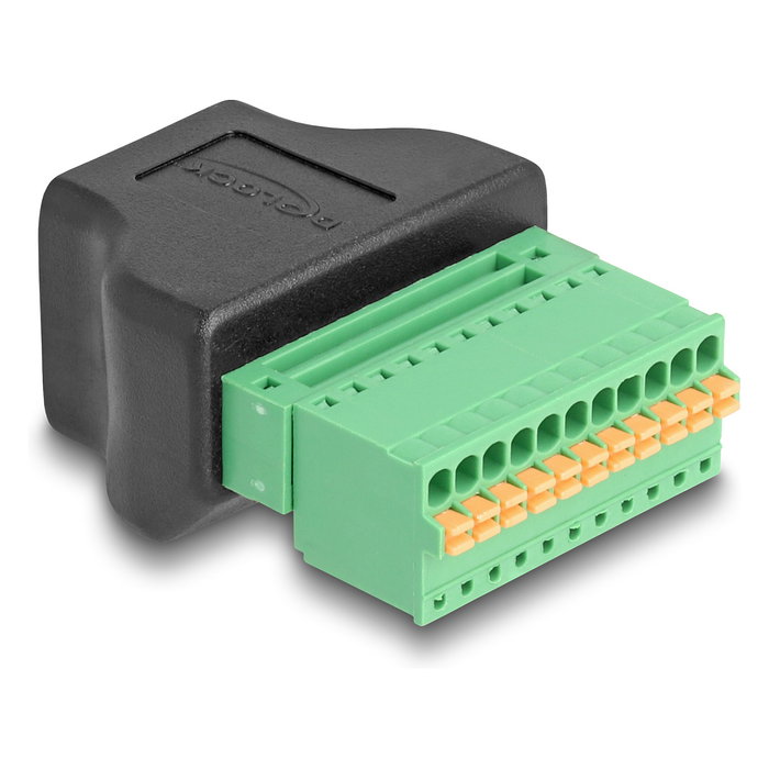 DeLOCK Adaptador RJ50 hembra a bloque de terminales con pulsador 66244