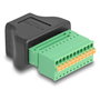 DeLOCK Adaptador RJ50 hembra a bloque de terminales con pulsador 66244