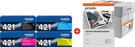 Brother TN-421 MCVP Pack de Valor con Papel Prindo 2500 Hojas