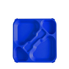 AMC Bandeja Autoservicio de Policarbonato, 5 Compartimentos, Color Azul Oscuro, Dimensiones 33x33 cm (Set de 30)
