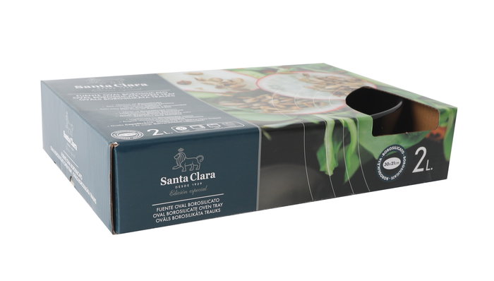 Fuente Oval Horno Borosilicato 2L Sta Cl 30 x 20.8 x 6.2 cm (2 Unidades)