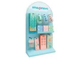 Imaginovo Expositor de sobremesa de cartón con 51 blister y cajas surtidas para clips - 450x780 mm