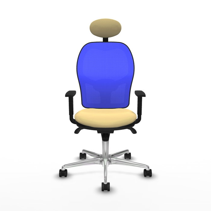 PIQUERAS Y CRESPO Silla de oficina Jorquera con mecanismo Sincro, Crema y Azul PIQUERAS Y CRESPO Silla de oficina Jorquera con mecanismo Sincro, Crema y Azul