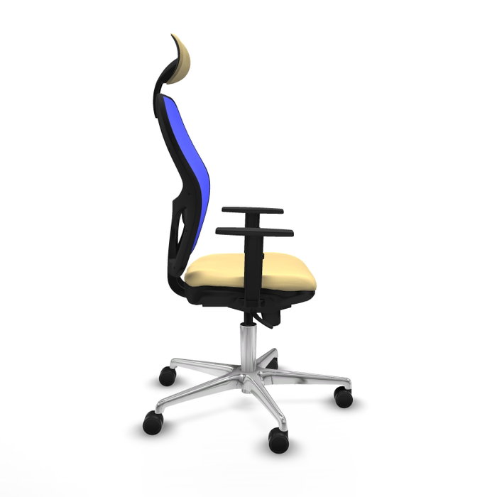 PIQUERAS Y CRESPO Silla de oficina Jorquera con mecanismo Sincro, Crema y Azul PIQUERAS Y CRESPO Silla de oficina Jorquera con mecanismo Sincro, Crema y Azul