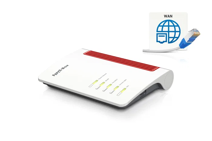 AVM FRITZ!Box 4050 Router Wi-Fi 6 Mesh Doble Banda Blanco y Rojo