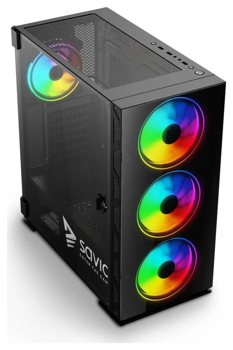Savio Prime X1 Caja PC ATX Mid-Tower Cristal Templado 4 Ventiladores ARGB 120mm