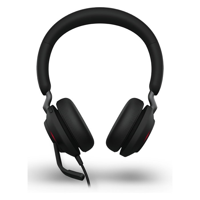 Jabra Evolve2 40 SE USB-C/A UC Auriculares con Diadema Estéreo para Oficina, Cancelación de Ruido, Micrófono Boom, Negro