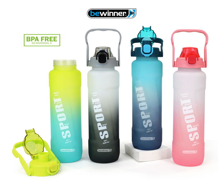 Bewinner Botella Sport Agua Multicol. 1000Ml, Alto 28.9 cm, Ancho 8.9 cm (12 Unidades)