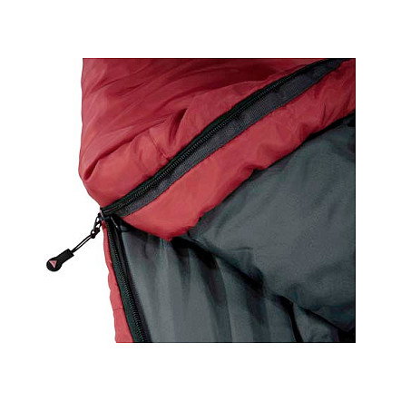 High Peak Schlafsack TR 300 Saco de Dormir 3 Estaciones para Mochilero, Rango de Confort 5 °C, Dimensiones 55-85 cm * 2300 mm, Poliéster, Color Gris y Rojo