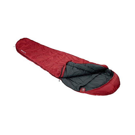 High Peak Schlafsack TR 300 Saco de Dormir 3 Estaciones para Mochilero, Rango de Confort 5 °C, Dimensiones 55-85 cm * 2300 mm, Poliéster, Color Gris y Rojo