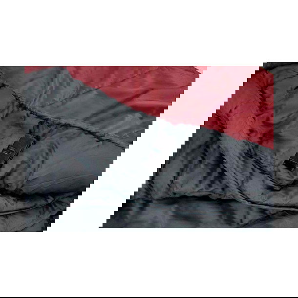 High Peak Schlafsack TR 300 Saco de Dormir 3 Estaciones para Mochilero, Rango de Confort 5 °C, Dimensiones 55-85 cm * 2300 mm, Poliéster, Color Gris y Rojo