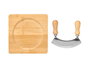 Kinvara Set Tabla Cortador Doble Hoja 20 x 20 x 1,5 cm Bambú y Acero Inoxidable (Set de 12)