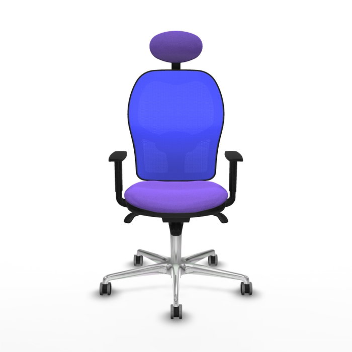 PIQUERAS Y CRESPO Silla de oficina Jorquera con mecanismo sincro, tela lila y malla azul