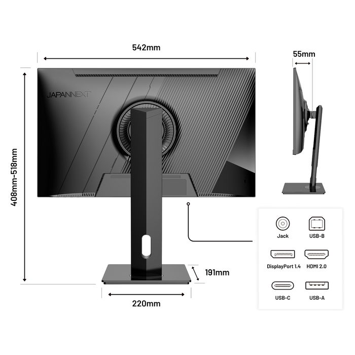 JapanNext JN-IPS2380UHDR-C65W-HSP Monitor 4K UHD 60,5 cm (23,8") IPS HDR10 AMD FreeSync 60Hz Altavoces Montaje VESA Negro JapanNext JN-IPS2380UHDR-C65W-HSP Monitor 4K UHD 60,5 cm (23,8") IPS HDR10 AMD FreeSync 60Hz Altavoces Montaje VESA Negro