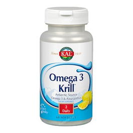 KAL Krill Omega 3 60 Perlas - Apoyo Cardiovascular, Inmune y Articular con Astaxantina y Sabor Limón