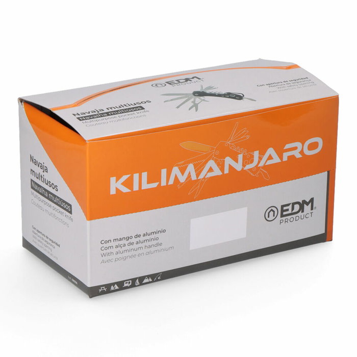 Edm Multiherramienta con mosquetón modelo negro, serie Kilimanjaro