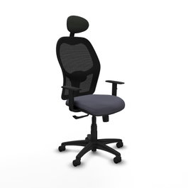 PIQUERAS Y CRESPO Silla de oficina Alocén Gris oscuro/Negro