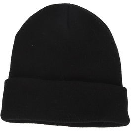 Basics Gorro de punto de acrílico, talla única, colores variados (negro, gris oscuro, azul marino, verde oscuro)