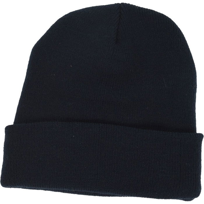 Basics Gorro de punto de acrílico, talla única, colores variados (negro, gris oscuro, azul marino, verde oscuro)