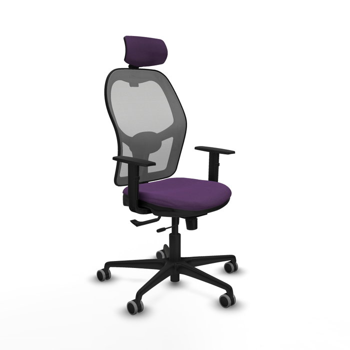 PIQUERAS Y CRESPO Silla de oficina Jorquera con mecanismo Sincro/Traslack, Tela Morada y Malla Gris PIQUERAS Y CRESPO Silla de oficina Jorquera con mecanismo Sincro/Traslack, Tela Morada y Malla Gris