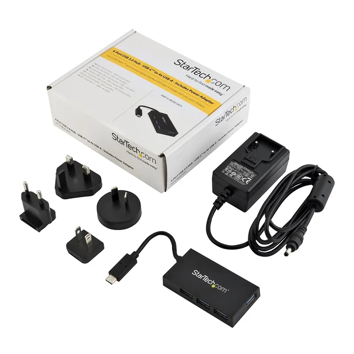 StarTech.com Hub USB 3.2 Gen 1 de 4 Puertos USB-A, Negro