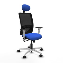 PIQUERAS Y CRESPO Silla de oficina Zulema con mecanismo Sincro, Azul y Negro